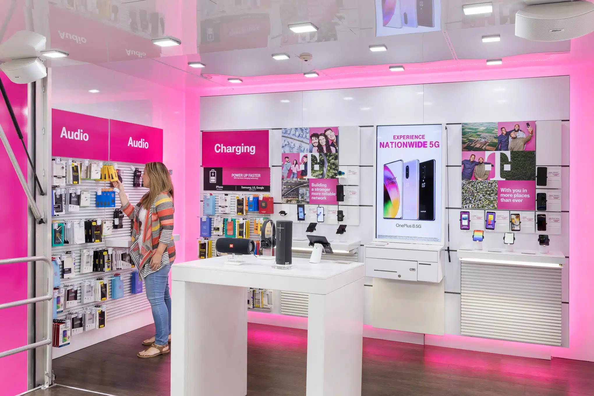 Interior of the T-Mobile mobile retail showroom